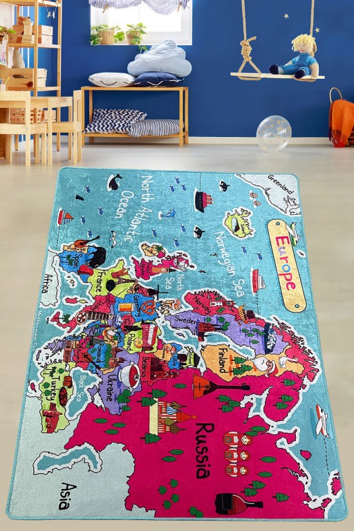 Covor de hol, Carta, 80x200 cm, Catifea, Multicolor