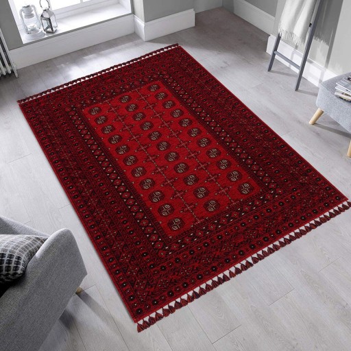 Covor de hol, Bhr 04 Red , 80x150 cm, Fibre acrilice, Rosu