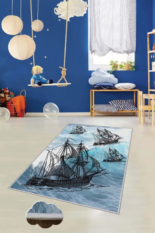 Covor de hol, HMNT463, 80x150 cm, Poliester, Multicolor