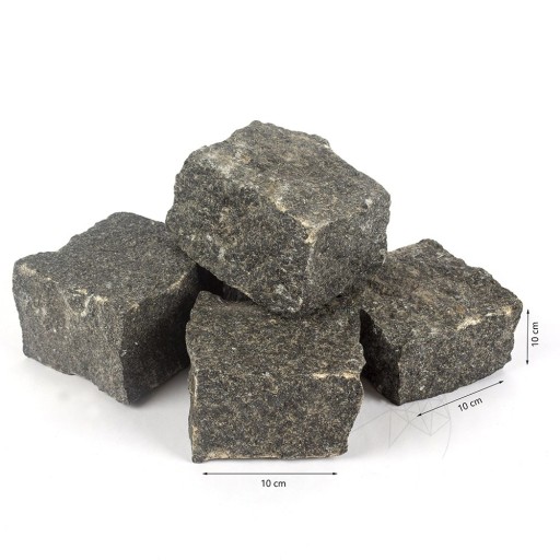 Piatra Cubica Granit Gri Antracit Natur, 10 x 10 x 10 cm