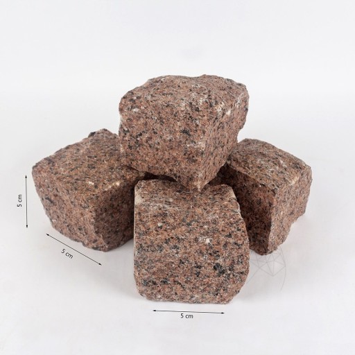 Piatra Cubica Granit Maple Red Natur, 5 x 5 x 5 cm