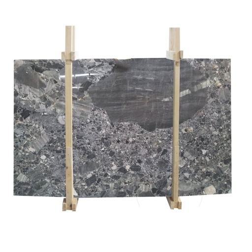 Lastra Marmura Breccia Black Polisata, 2 cm