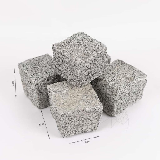 Piatra Cubica Granit Bianco Sardo Natur 10 x 10 x 5 cm