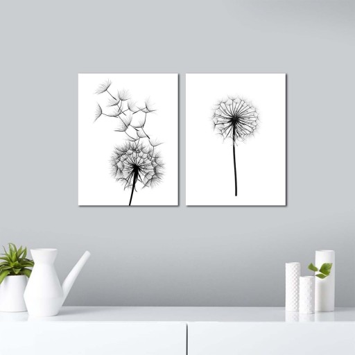 Set 2 tablouri decorative, Alpha Wall, Dandelion, 30x40 cm