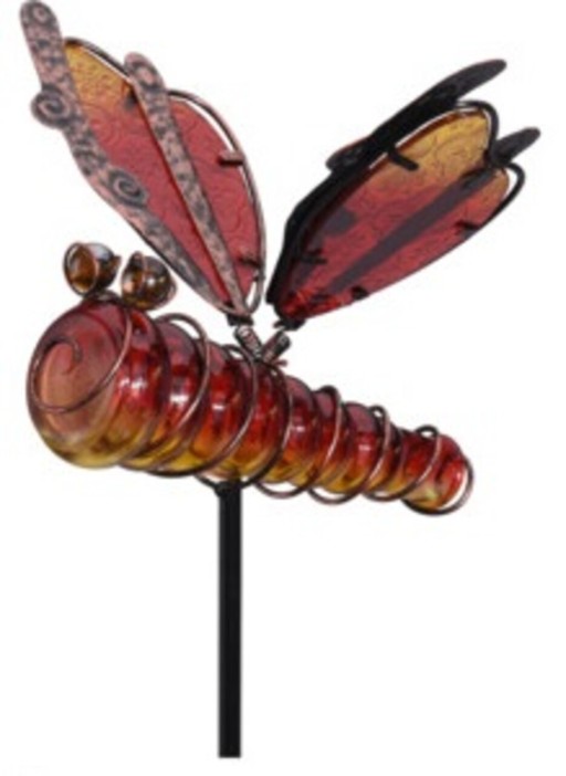 Lampa de gradina Dragonfly, 20x6x105 cm, metal, rosu