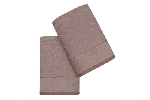 Set 2 prosoape de maini, Hobby, Hurrem, 50x90 cm, 100% bumbac, rose