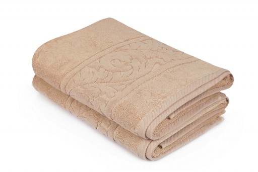 Set 2 prosoape de baie 70x140 cm, 100% bumbac, Hobby, Sultan Beige