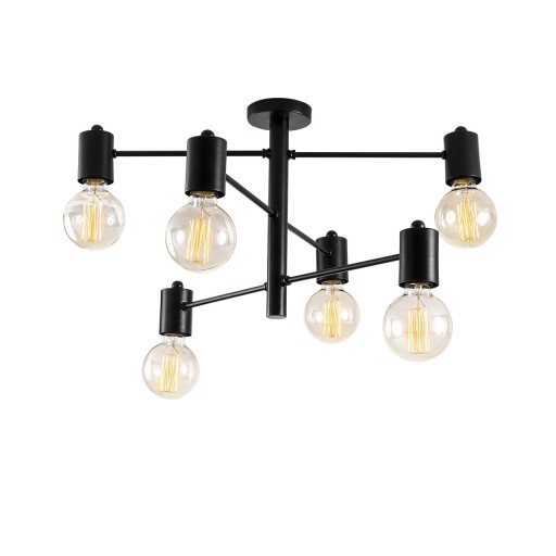 Candelabru Opviq, Hexa - 6941, 33x61 cm, 6 x E27, 40W, negru