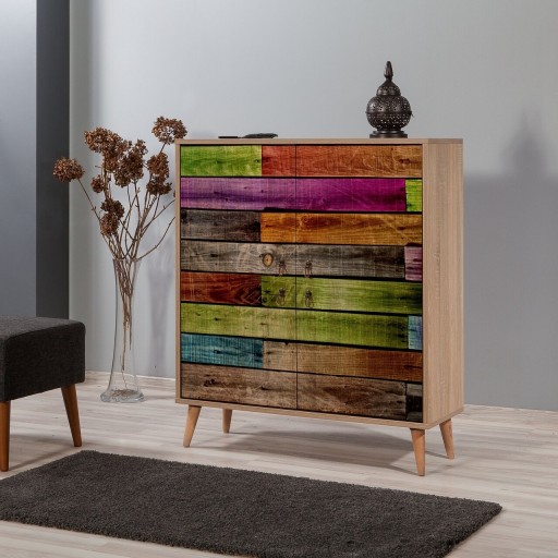 Dulap multifunctional Multilux 726, Vella, 95x36x111 cm, multicolor