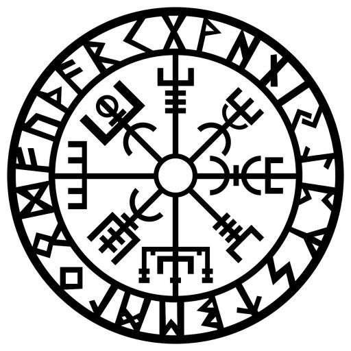 Decoratiune de perete, Vegvisir 2, Tanelorn, 61x61 cm, metal