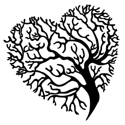 Decoratiune de perete, Heart Tree, Tanelorn, 70x70 cm, metal