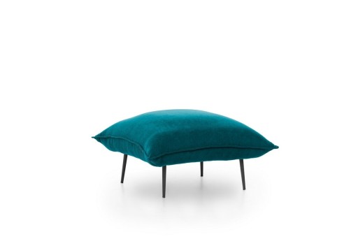 Taburet Aspen, Futon, 75x75x40 cm, metal, verde petrol