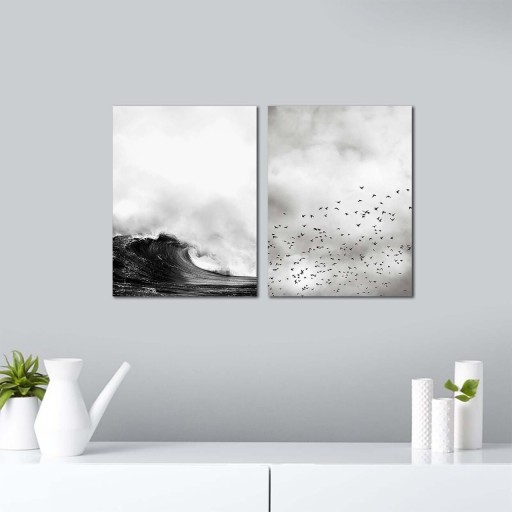 Set 2 tablouri decorative, Alpha Wall, Migration, 30x40 cm