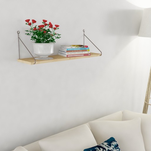 Raft pentru perete Armoni, Decormet, 72x20x20 cm, bej/maro