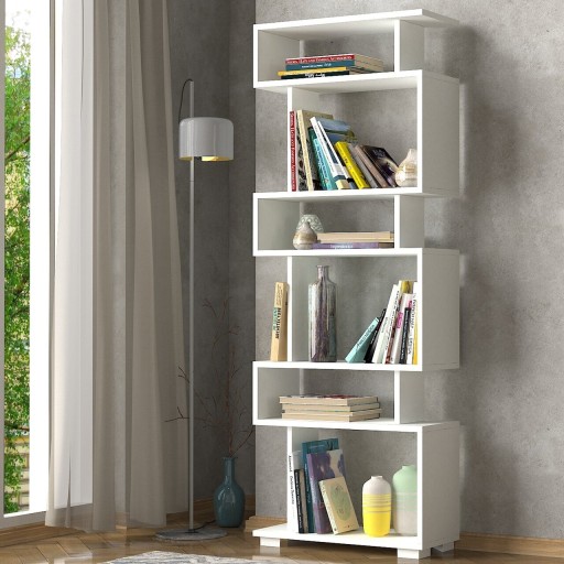 Biblioteca Blok, Woody Fashion, 60x19.5x165 cm, alb