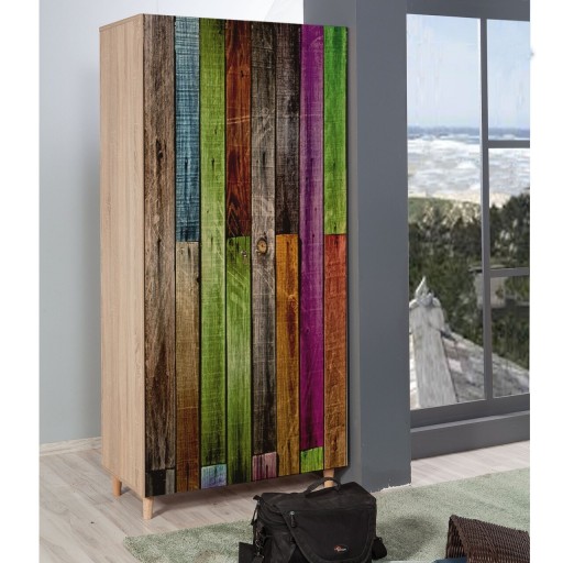 Dulap pentru haine Stil 726, Vella, 90x52x192 cm, multicolor