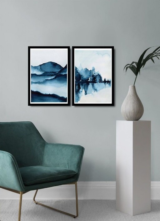 Set 2 tablouri decorative, Alpha Wall, Heart of the Mountain, 36x51 cm