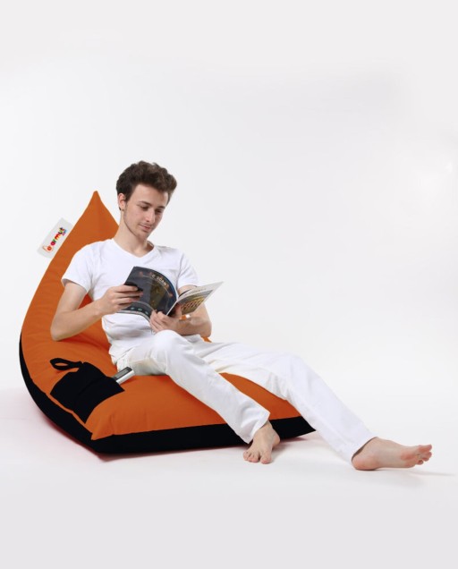 Fotoliu puf, Bean Bag Ferndale, Pyramid Double Color, 145 cm, poliester impermeabil, portocaliu