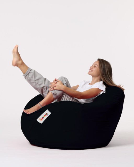 Fotoliu puf, Bean Bag, Ferndale Premium XXL, 115 x 130 cm, poliester impermeabil, negru