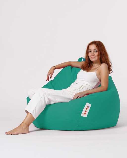 Fotoliu puf, Bean Bag, Ferndale Premium XXL, 115 x 130 cm, poliester impermeabil, turcoaz