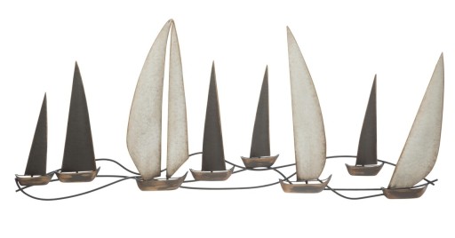 Decoratiune de perete 3D Regata, Mauro Ferretti, 119x3x51 cm, fier