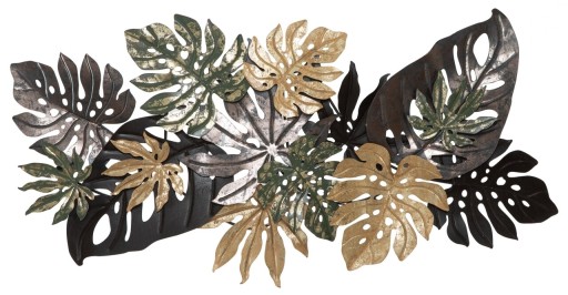 Decoratiune de perete 3D Antique Leaf, Mauro Ferretti, 133x67 cm, fier