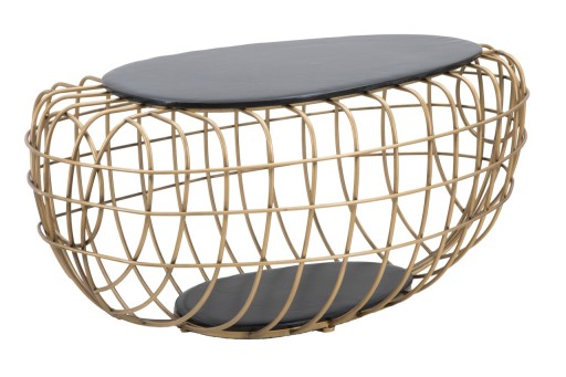 Masuta de cafea Gold Spider, Mauro Ferretti, 119x75x55 cm, fier, negru/auriu