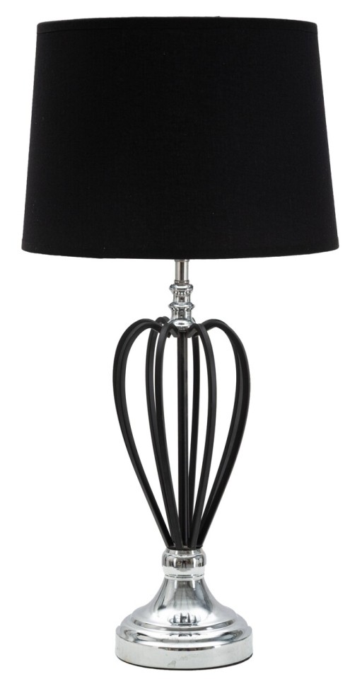 Lampa de masa Darkly Silver, Mauro Ferretti, 1 x E27, 40W, fier/poliester, negru/argintiu