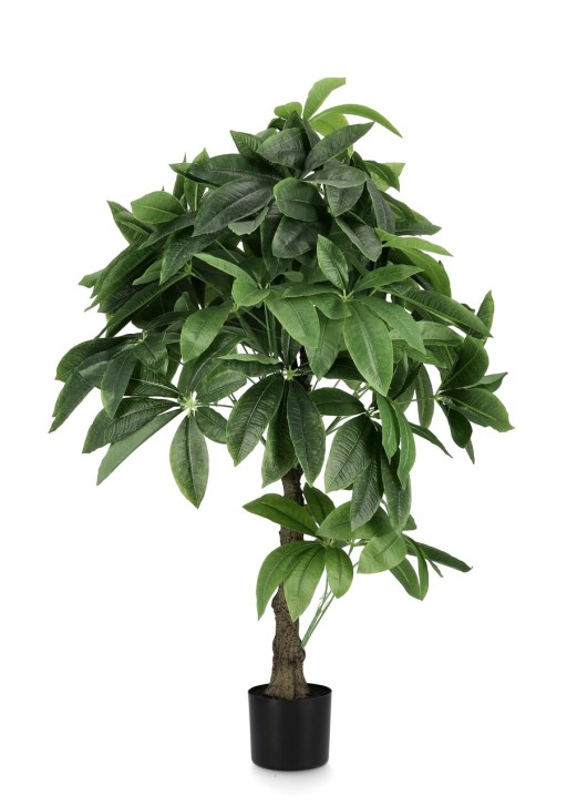 Planta artificiala in ghiveci Pachira, Bizzotto, Ø 60 x 120 cm, 280 de frunze, verde