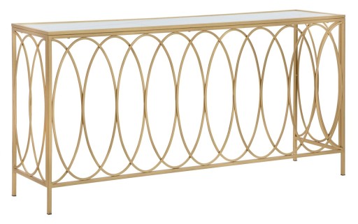 Consola Arc, Mauro Ferretti, 160x40x79 cm, fier, negru/auriu