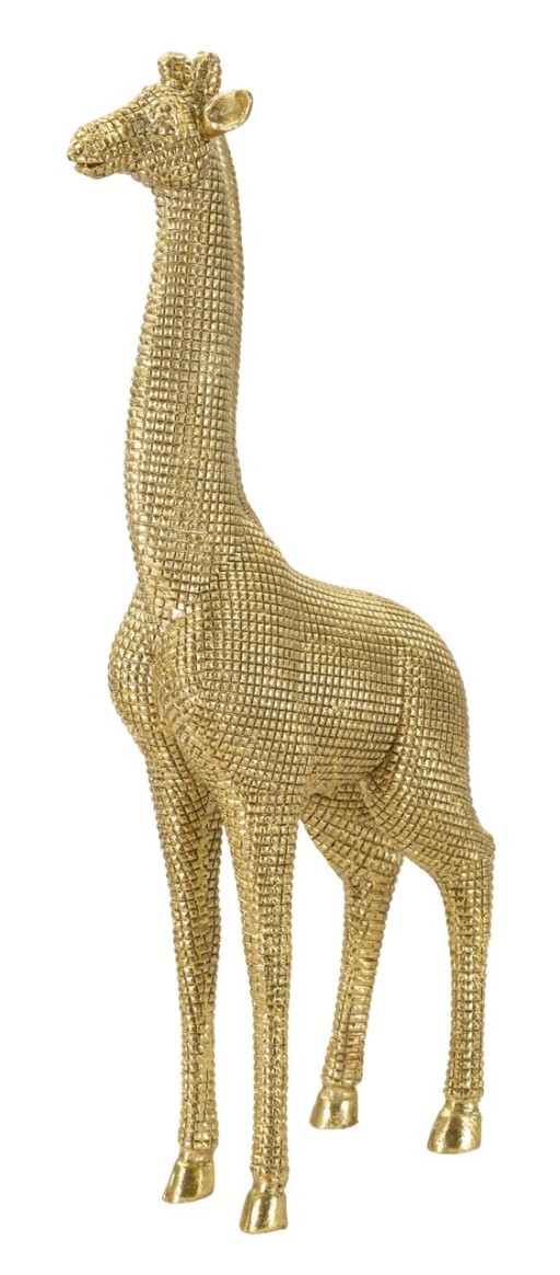 Decoratiune, Mauro Ferretti, Giraffe, 20 x 9.8 x 49 cm, polirasina, auriu