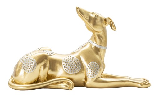 Decoratiune, Mauro Ferretti, Dog, 32.2 x 9.5 x 18.3 cm, polirasina, auriu