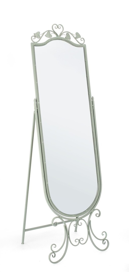 Oglinda de podea Harriet, Bizzotto, 51 x 50 x 165 cm, otel, verde sage