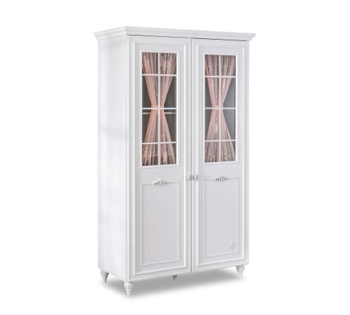 Dulap pentru haine, Çilek, Romantica 2 Doors Wardrobe With Window, 115x200x56 cm, Multicolor