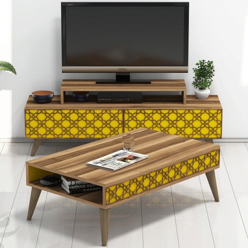 Set mobilier living, Hommy Craft, City, Nuc / Galben