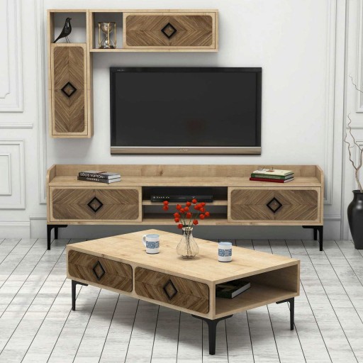 Set mobilier living, Hommy Craft, Samba, Stejar