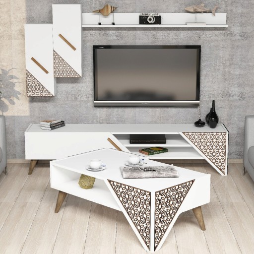 Set mobilier living, Hommy Craft, Beril, Alb