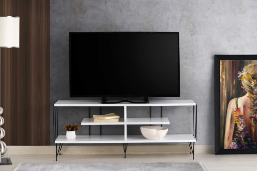 Comoda TV, Kalune Design, Eze, 120x44.5x30 cm, Alb