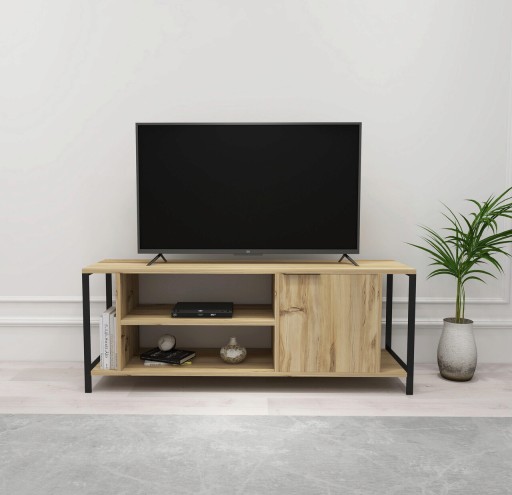 Comoda TV, Kalune Design, Bond, 120x54x30 cm, Pâslă / Negru 