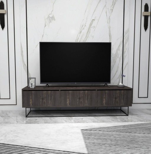 Comoda TV, Kalune Design, Kordon 180, 180x50x40 cm, Maro închis/Negru