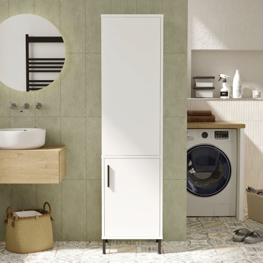 Dulap multifunctional, Locelso, VI1-W, 45x173.6x35.5 cm, Alb