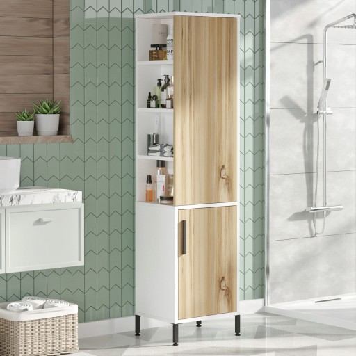 Dulap multifunctional, Locelso, VI1-WK, 45x173.6x35.5 cm, Nuc/Alb