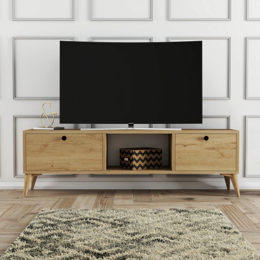 Comoda TV, Mezza, Sıena 1216, 138x42.6x29.5 cm, Stejar