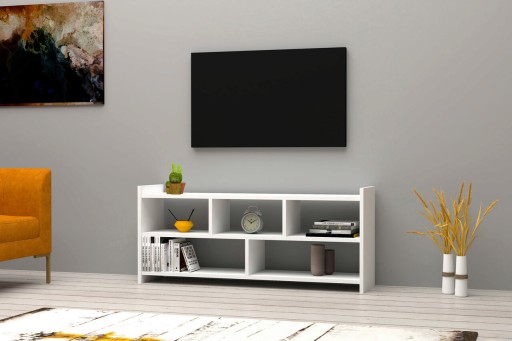 Comoda TV, Puqa Design, Pera, 120x55x28 cm, PAL, Alb