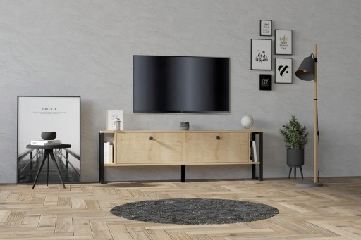 Comoda TV, Puqa Design, Ahu, 160x50.4x24.5 cm, PAL, Maro