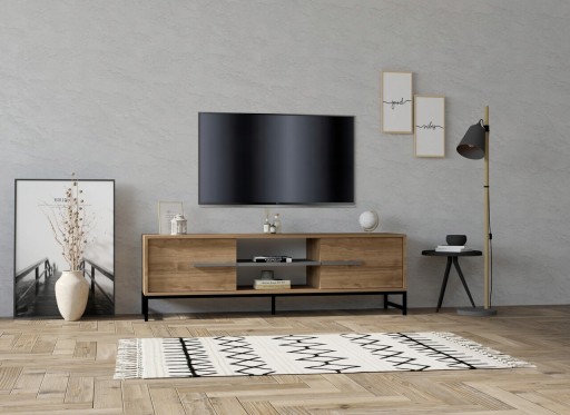 Comoda TV, Puqa Design, Mono, 160x50x40 cm, PAL, Maro