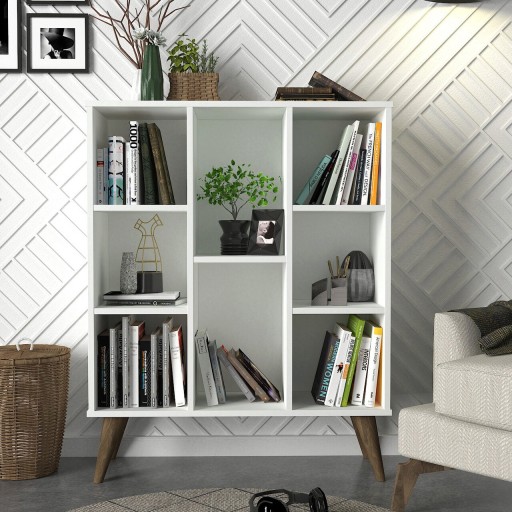 Corp biblioteca, Tera Home, Link, 91x113.6x29.5 cm, PAL, Alb/Maro