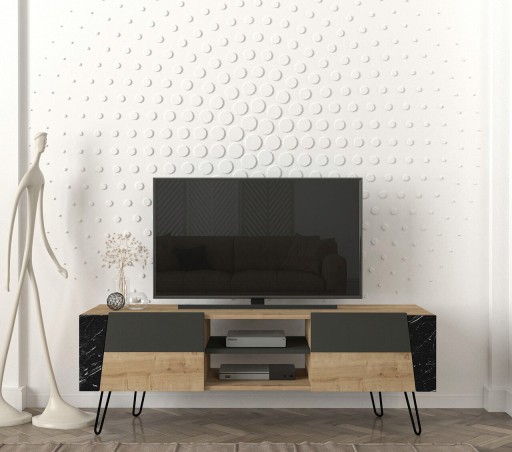 Comoda TV, Tera Home, Fanten, 150x52x36.8 cm, PAL, Safir / Antracit