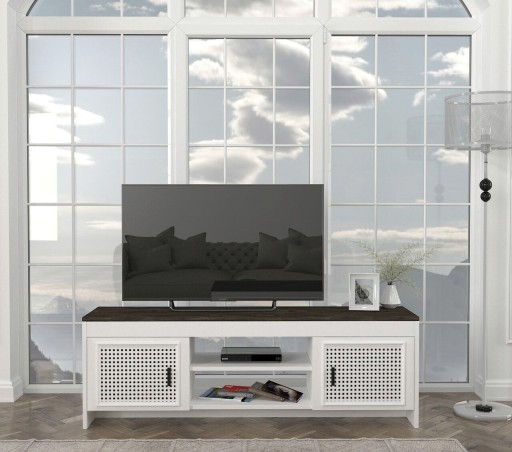 Comoda TV, Tera Home, Done, 150x48.2x35 cm, PAL, Alb/Maro închis