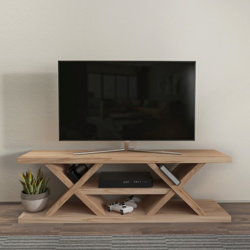 Comoda TV, Zena Home, Massi, 136x42x37 cm, PAL, Stejar